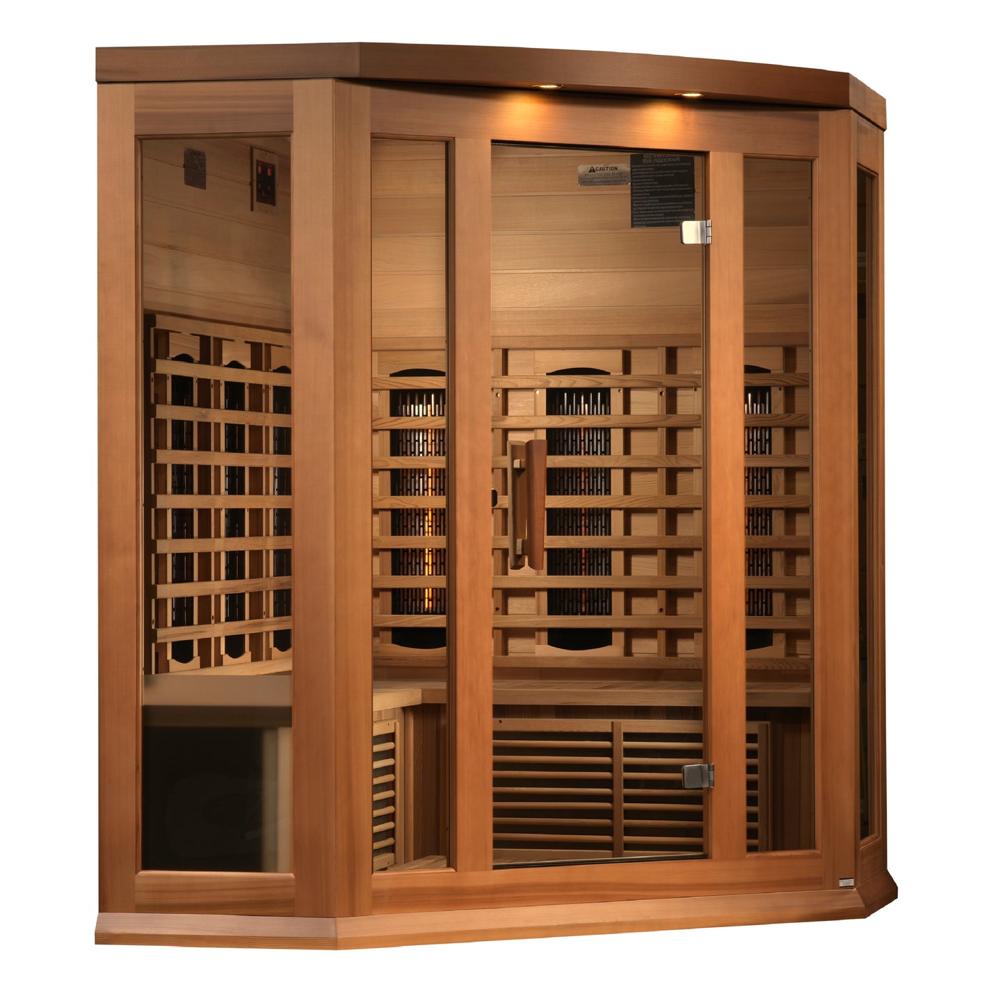Maxxus Corner 3-Person Full-Spectrum Infrared Sauna, Canadian Red Cedar