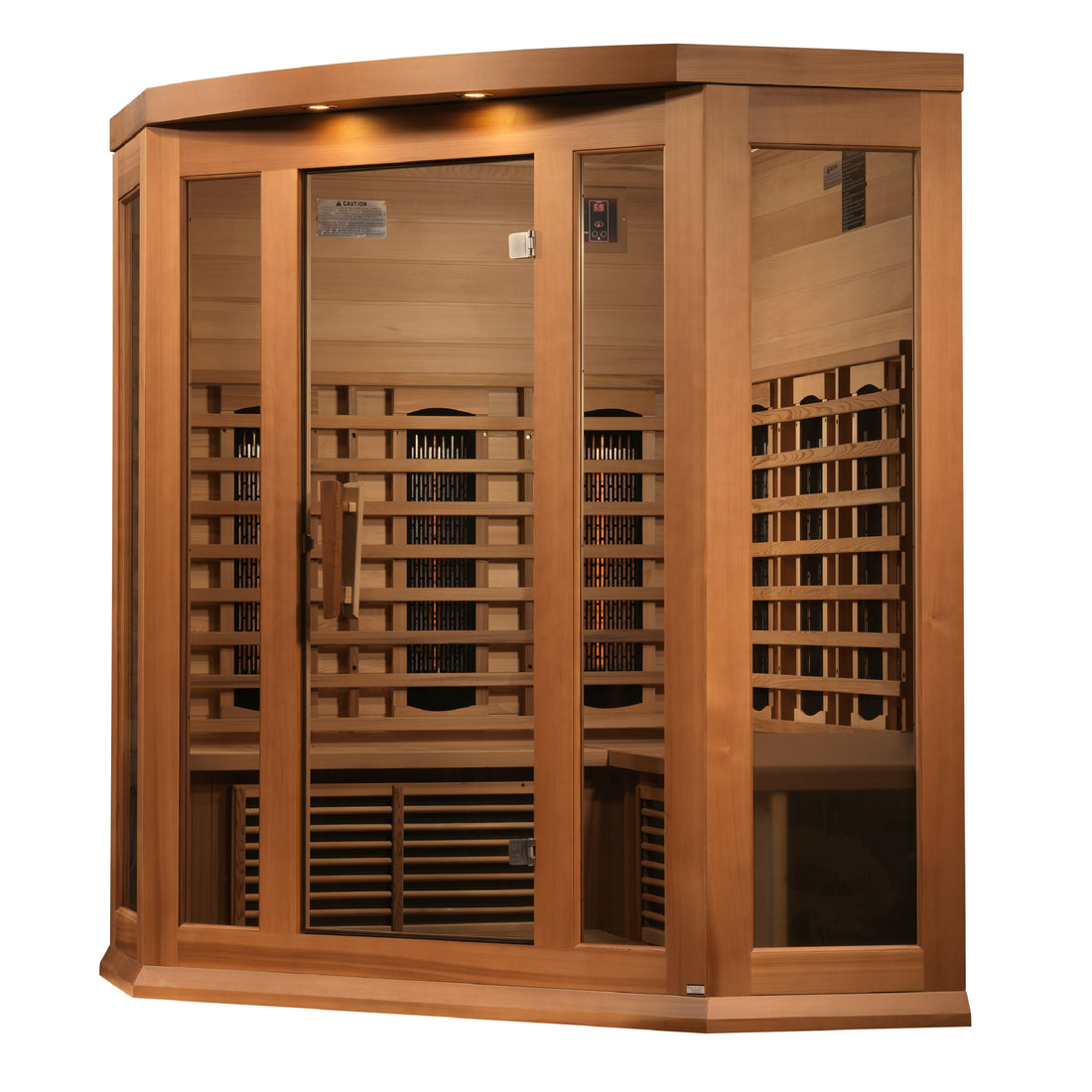 Maxxus Corner 3-Person Full-Spectrum Infrared Sauna, Canadian Red Cedar