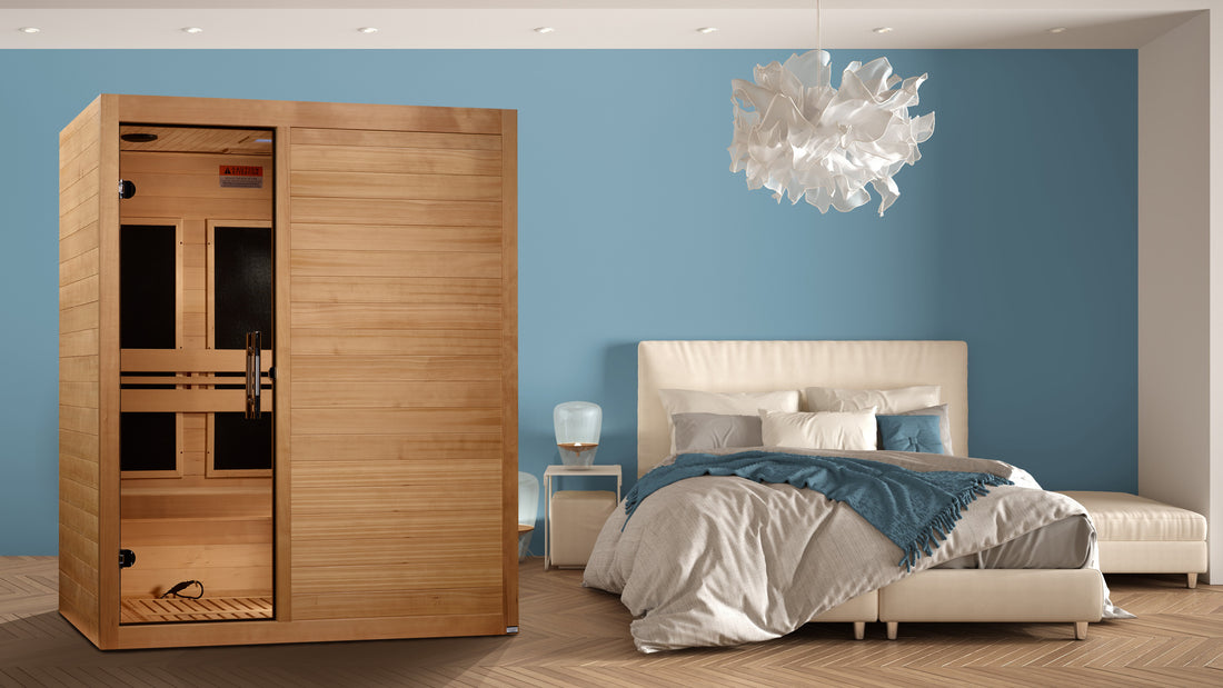 Maxxus S306 3-Person Infrared Sauna - Full View with Background
