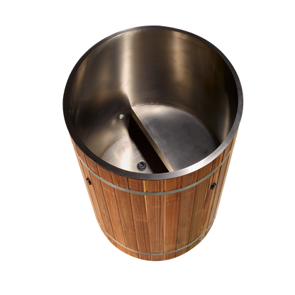 Dynamic Cold Therapy Barrel Spa, Pacific Cedar Stainless Cold Plunge Tub