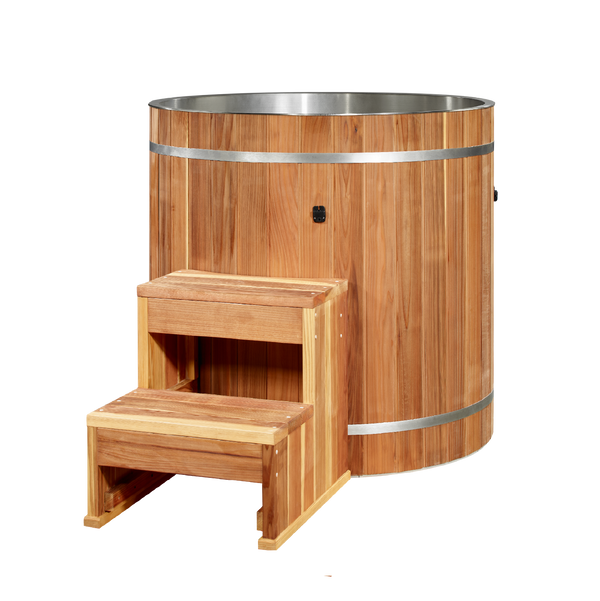 Dynamic Cold Therapy Barrel Spa, Pacific Cedar Stainless Cold Plunge Tub