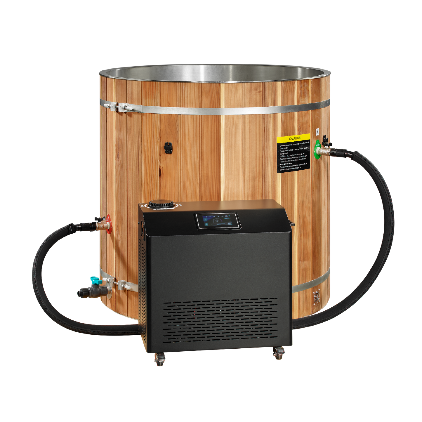 Dynamic Cold Therapy Barrel Spa, Pacific Cedar Stainless Cold Plunge Tub