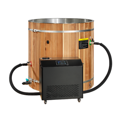 Dynamic Cold Therapy Barrel Spa, Pacific Cedar Stainless Cold Plunge Tub