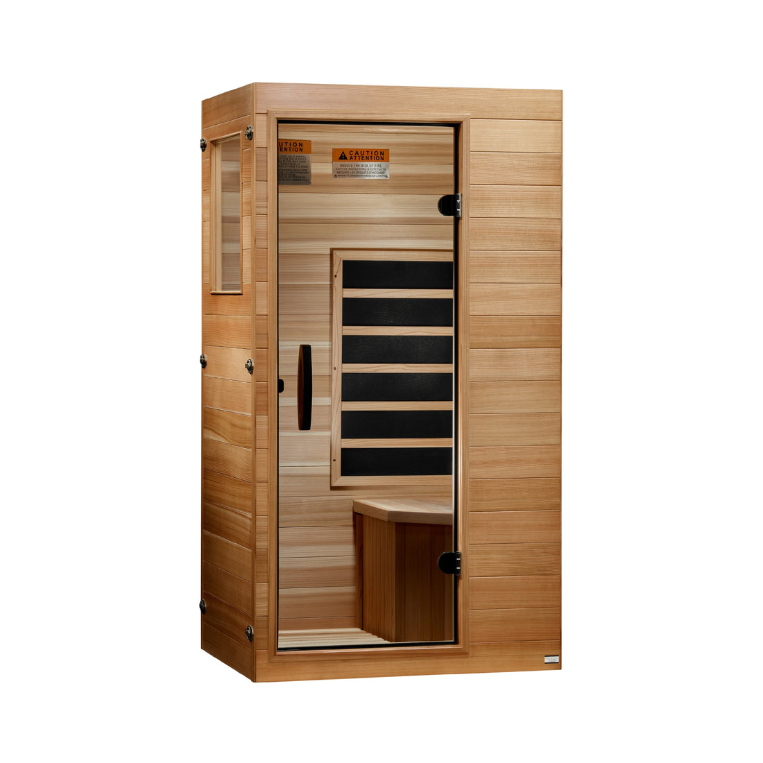 Dynamic Milan 1-Person Compact Infrared Sauna, Canadian Hemlock