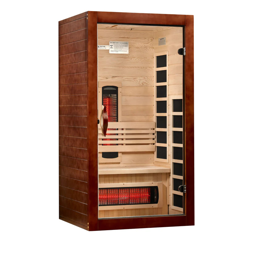 Dynamic Santorini 1-2 Person Full-Spectrum Infrared Sauna, Canadian Hemlock