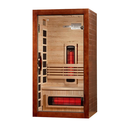 Dynamic Santorini 1-2 Person Full-Spectrum Infrared Sauna, Canadian Hemlock